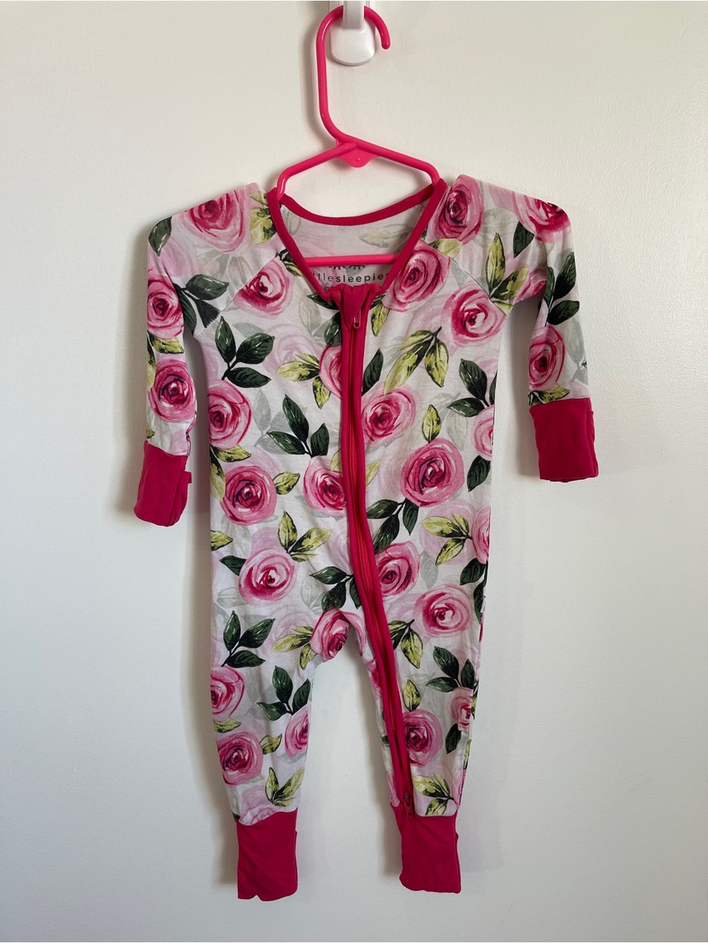 Little Sleepies Roses Bamboo Zippy 0-3M